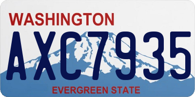 WA license plate AXC7935