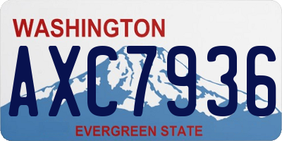WA license plate AXC7936