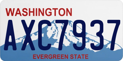 WA license plate AXC7937