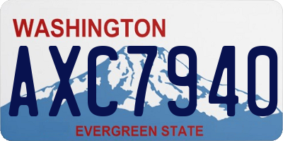 WA license plate AXC7940
