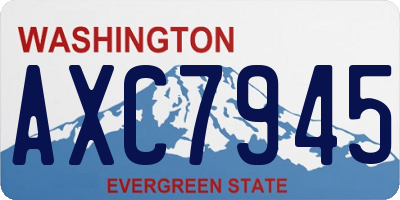WA license plate AXC7945