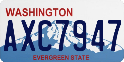 WA license plate AXC7947