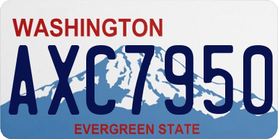 WA license plate AXC7950