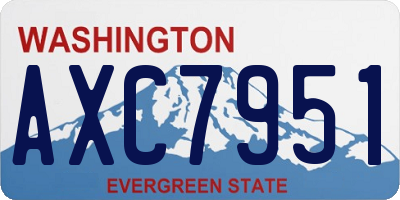 WA license plate AXC7951