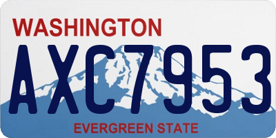 WA license plate AXC7953