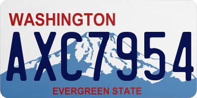 WA license plate AXC7954