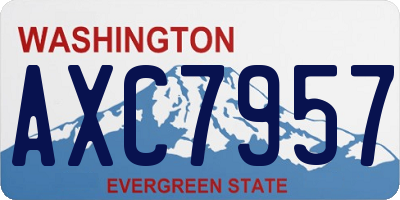 WA license plate AXC7957