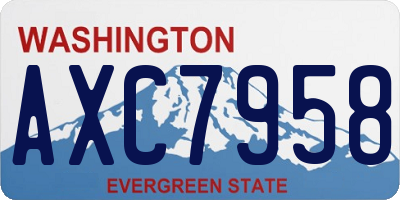 WA license plate AXC7958