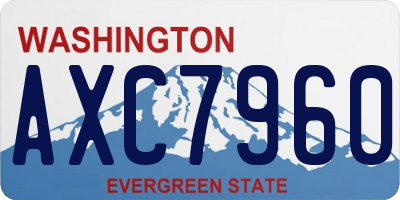 WA license plate AXC7960