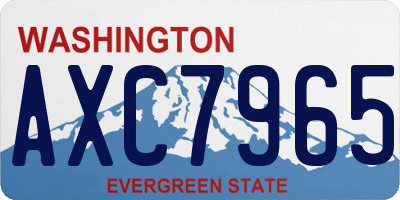 WA license plate AXC7965