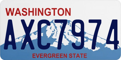 WA license plate AXC7974