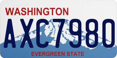WA license plate AXC7980