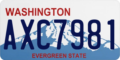 WA license plate AXC7981