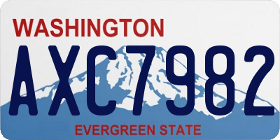 WA license plate AXC7982