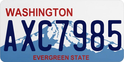 WA license plate AXC7985