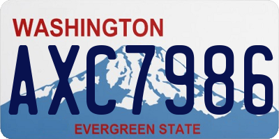 WA license plate AXC7986