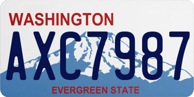 WA license plate AXC7987