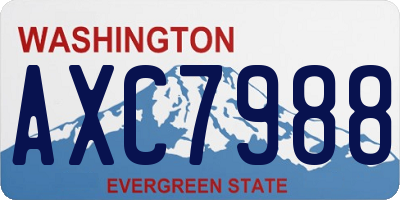 WA license plate AXC7988