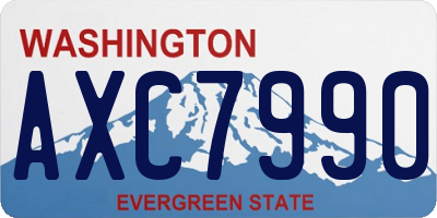WA license plate AXC7990