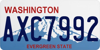 WA license plate AXC7992