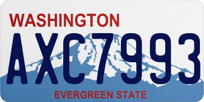 WA license plate AXC7993