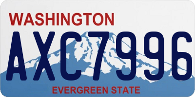 WA license plate AXC7996
