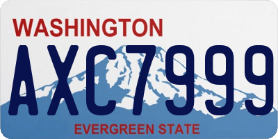 WA license plate AXC7999