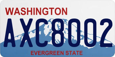 WA license plate AXC8002