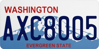 WA license plate AXC8005