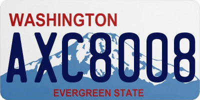 WA license plate AXC8008