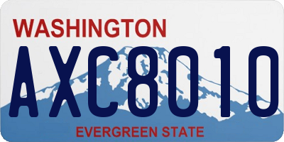 WA license plate AXC8010