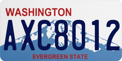 WA license plate AXC8012