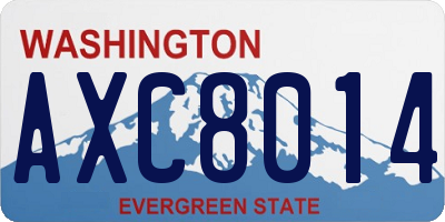 WA license plate AXC8014