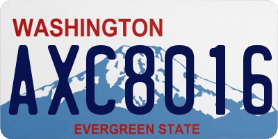 WA license plate AXC8016