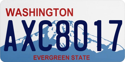 WA license plate AXC8017