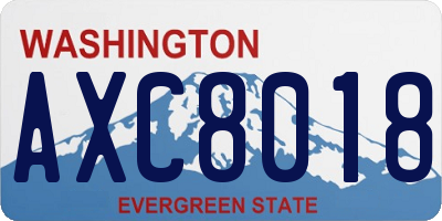WA license plate AXC8018