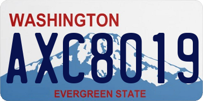 WA license plate AXC8019