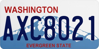 WA license plate AXC8021