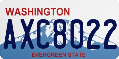 WA license plate AXC8022