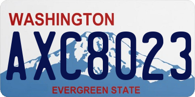 WA license plate AXC8023