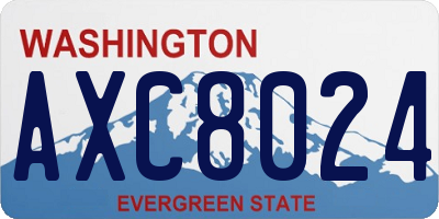 WA license plate AXC8024