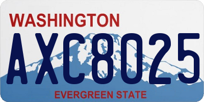 WA license plate AXC8025