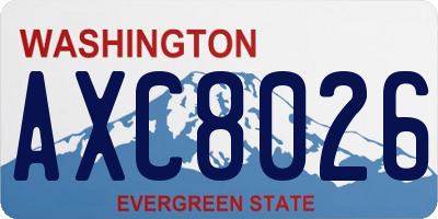 WA license plate AXC8026