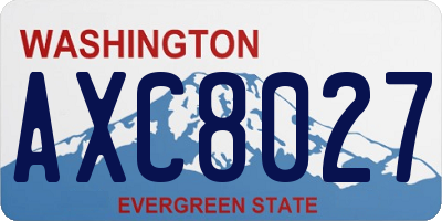 WA license plate AXC8027