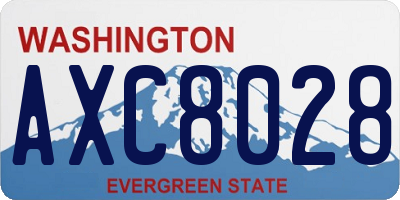 WA license plate AXC8028