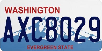 WA license plate AXC8029