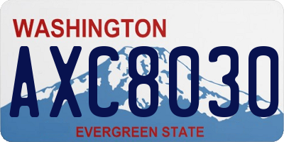 WA license plate AXC8030