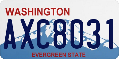 WA license plate AXC8031