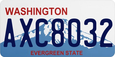 WA license plate AXC8032