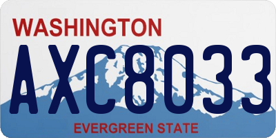 WA license plate AXC8033